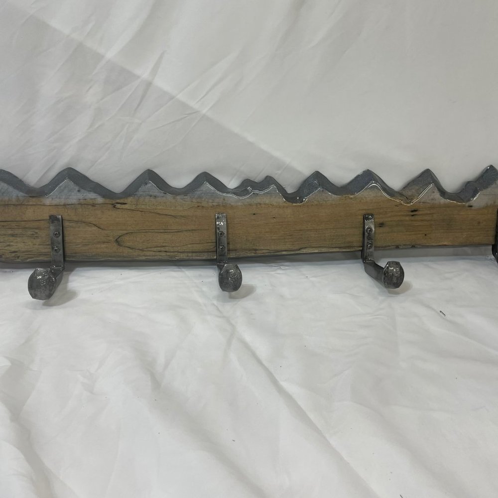 Rustic 4 coat wall mount hanger